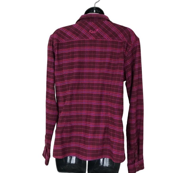 Kuhl Pink & Maroon Plaid Flannel Button Down Shirt Size L - Picture 5 of 8